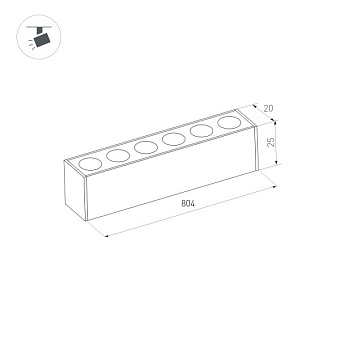 Магнитный трековый светильник Arlight Mag-Dots-25 034207 24Вт LED чёрный