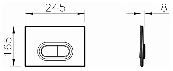 Панель смыва VITRA Loop O 740-0580 хром
