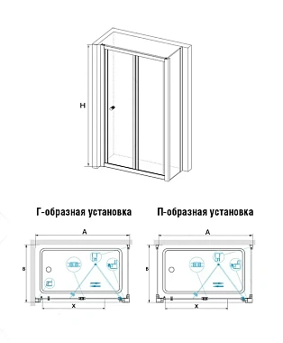 Угловое ограждение RGW Classic 040941750-011 CL-41 185х100см стекло прозрачное
