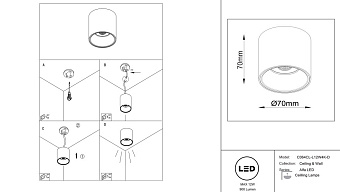 Светильник потолочный Maytoni Alfa LED C064CL-L12W4K-D 12Вт LED