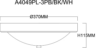 Светильник потолочный Arte Lamp JAMES A4049PL-3PB 40Вт E27