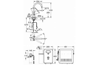 Смеситель для кухни GROHE Blue Professional 31607002 высокий излив хром