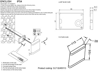 Бра CRYSTAL LUX CLT 024 CLT 024W113 DG 6Вт LED