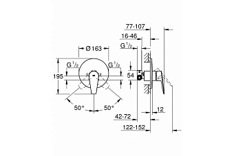 Смеситель для душа GROHE BauEdge 29078001 хром