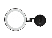 Косметическое зеркало Bertocci Specchi 188 6126 0800 19х19см чёрный (матовый) с увеличением