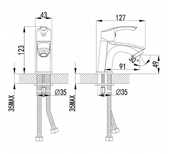 Смеситель для раковины LEMARK Plus Strike LM1106C хром