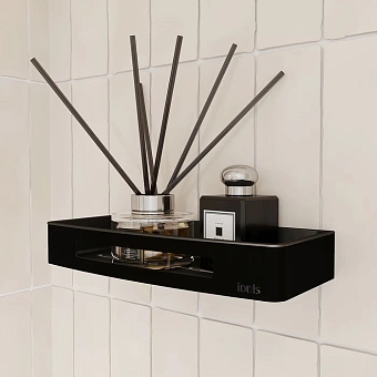 Полка в ванную прямоугольная IDDIS Optima Home SHE10SBi44 1-ярусная 30х12,9см чёрный