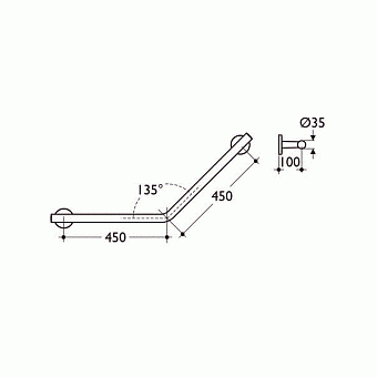 Поручень для ванной IDEAL STANDARD CONTOUR S6487AA 45см хром