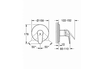 Смеситель для душа GROHE Eurostyle 24046LS3 белая луна