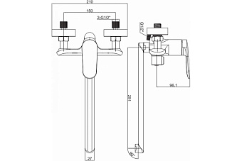 Смеситель для ванны Maxonor MN2271-7 чёрный