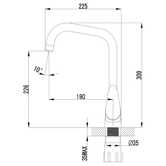 Смеситель для кухни LEMARK Pramen LM3355C поворотный излив хром