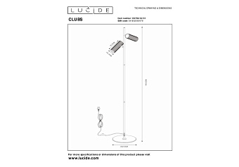 Торшер Lucide CLUBS 09739/02/31 40Вт GU10 2 плафонов