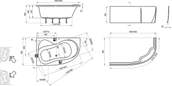 Ванна акриловая RAVAK ROSA C551000000 150х95см угловая