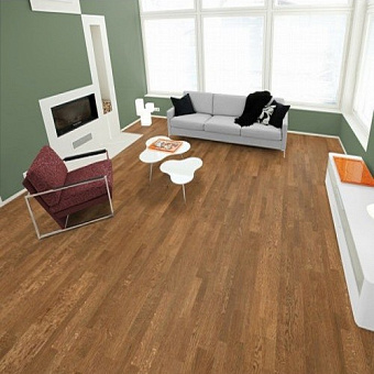 Паркетная доска KARELIA Spice дуб EBONY STONEWASHED 30111781A2627111 2266х188х14мм 3,41кв.м 3-полосная