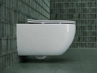 Унитаз подвесной Ceramica Nova Long Rimless CN3015 безободковый с микролифтом