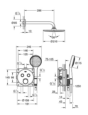 Душевая система GROHE Grohtherm SmartControl 34743000 хром