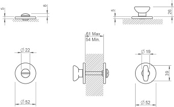 Фиксатор TUPAI WC 4041 R 5S чёрный