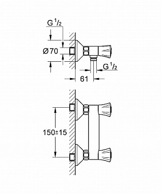 Смеситель для душа GROHE Costa 26330001 хром