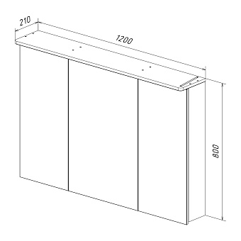 Шкаф зеркальный LEMARK Zenon LM120ZS-Z 14х120х80см с подсветкой