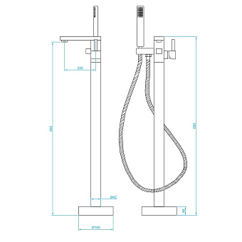 Смеситель для ванны RGW Shower Panels 511405350-01 SP-350 хром