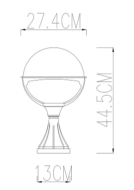 Светильник ландшафтный Arte Lamp MONACO A1494FN-1BK 75Вт IP44 E27 чёрный