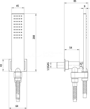 Душевой комплект BOSSINI Flat One C13001C.030 хром