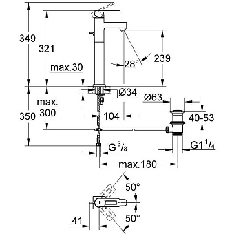 Смеситель для раковины GROHE Quadra 32633000 хром