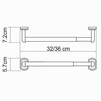 Полотенцедержатель WASSERKRAFT Oder K-3000 K-3091 хром 36см