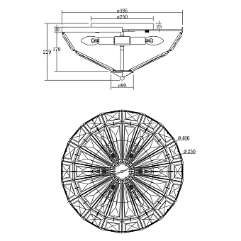 Светильник потолочный Maytoni Facet MOD094CL-06CH 60Вт E14