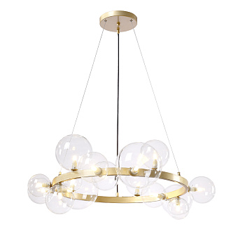 Люстра подвесная CRYSTAL LUX AGATA AGATA SP15 V2 GOLD/TRANSPARENTE 75Вт 15 лампочек G9