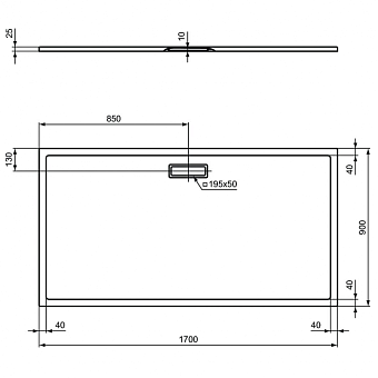 Душевой поддон IDEAL STANDARD ULTRAFLAT NEW T448601 90х170см