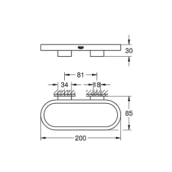Полотенцедержатель GROHE Selection 41035000 хром 20см