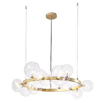 Люстра подвесная CRYSTAL LUX AGATA AGATA SP15 V2 GOLD/TRANSPARENTE 75Вт 15 лампочек G9