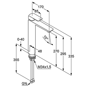 Смеситель для раковины KLUDI Ameo 412980575 хром