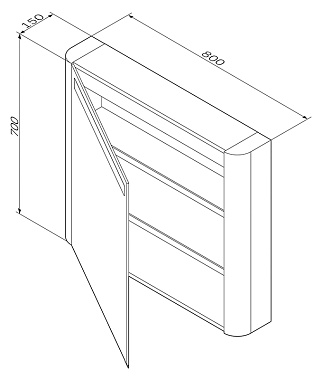 Шкаф зеркальный AM-PM Sensation M30MCL0801TF 15х80х70см