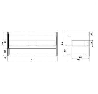 Тумба с раковиной MIRSANT Scandy УТ000080933 45х100х56см