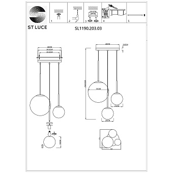 Светильник подвесной ST Luce CASSIUS SL1190.203.03 180Вт E27