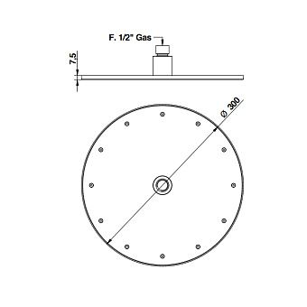 Верхний душ Bongio Soffioni 882CR00 хром