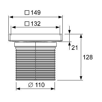 Решётка Tece 3660011 8см нержавеющая сталь