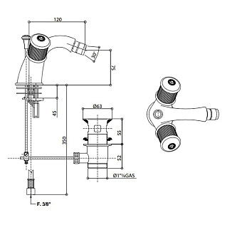 Смеситель для биде Bongio Impero 06522OR00 хром