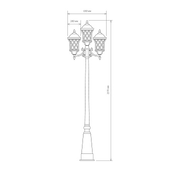 Светильник ландшафтный Elektrostandard Cassiopeya a025298 60Вт IP44 E27 золото/чёрный
