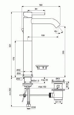 Смеситель для раковины IDEAL STANDARD CERALINE BC194AA хром