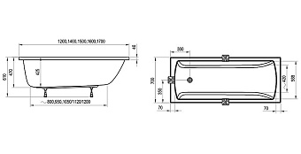 Ванна акриловая RAVAK Classic CC31000000 150х70см пристенная