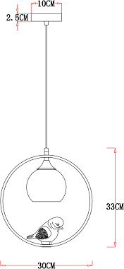 Светильник подвесной Arte Lamp GEMELLI A2150SP-1WG 60Вт E27