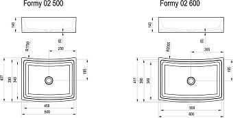 Раковина накладная RAVAK Formy XJM01260000 60х41,1см