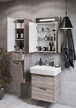 Шкаф зеркальный Акватон Сильва 1A216202SIW60 14х60х78см с подсветкой