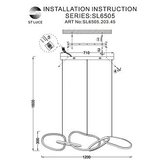 Светильник подвесной ST Luce ABRA SL6505.203.45 45Вт LED