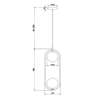 Светильник подвесной Maytoni Ring MOD013PL-02B 50Вт G9