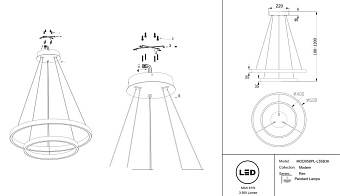 Светильник подвесной Maytoni Rim MOD058PL-L55B3K 61Вт LED