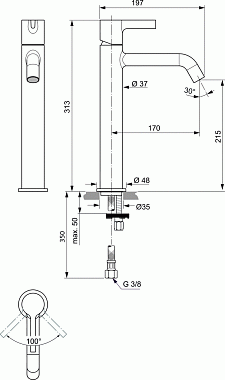 Смеситель для раковины IDEAL STANDARD JOY BC782AA хром